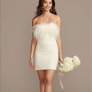 David’s Bridal Feather dress